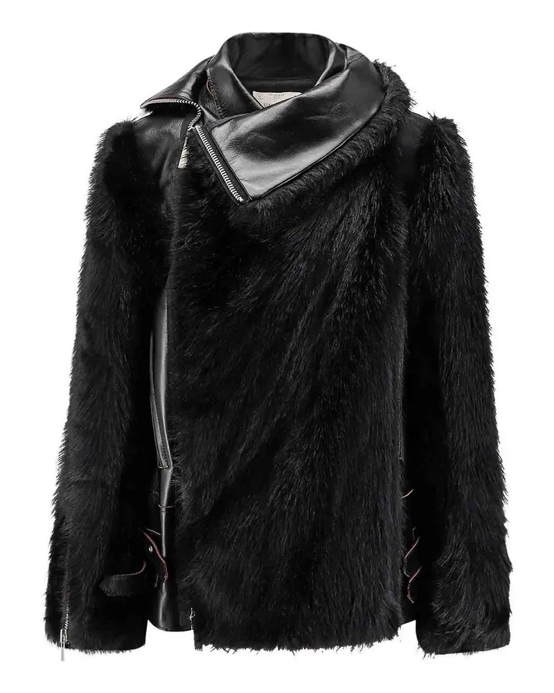 Sacai Lederjacke - Schwarz Schwarz