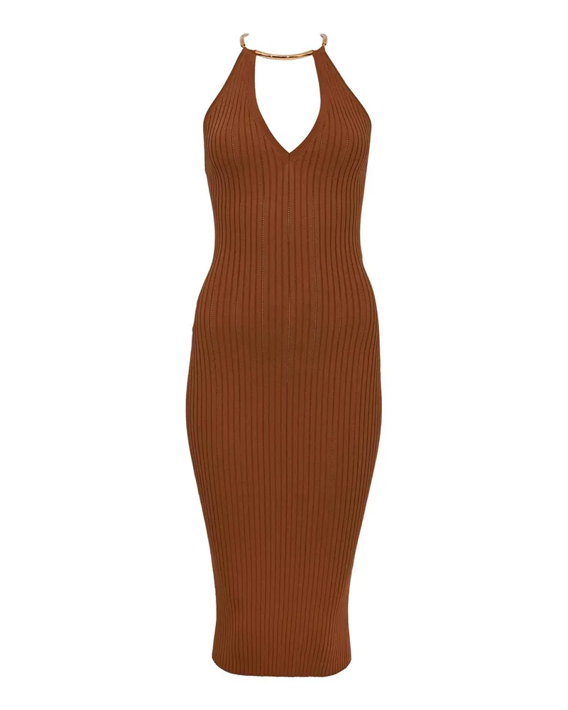 Elisabetta Franchi Knielanges Kleid - Braun Braun