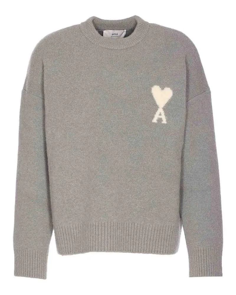 AMI Paris Rundhalspullover - Grau Grau