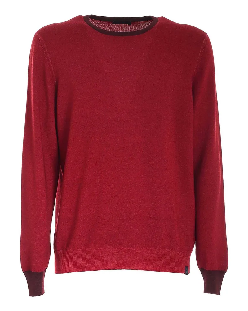 Fay Rundhalspullover - Rot Rot