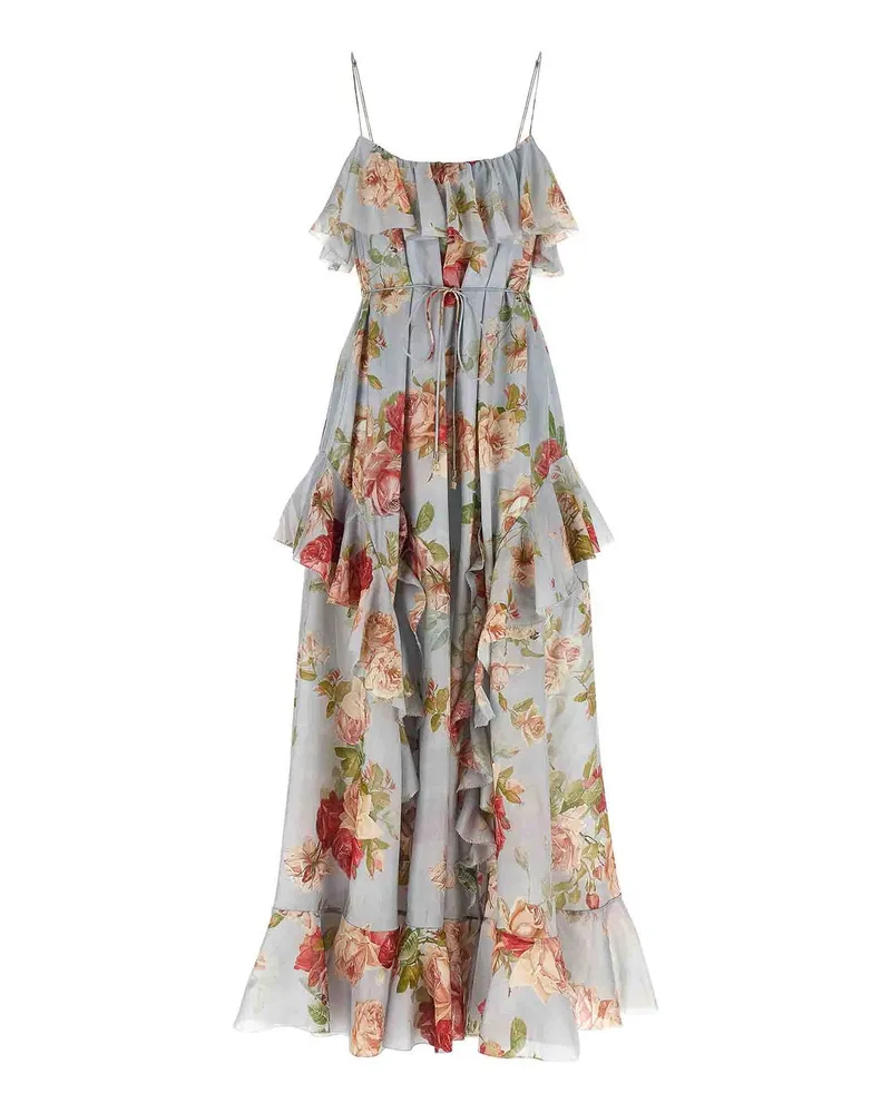 Zimmermann Knielanges Kleid - Bunt Bunt