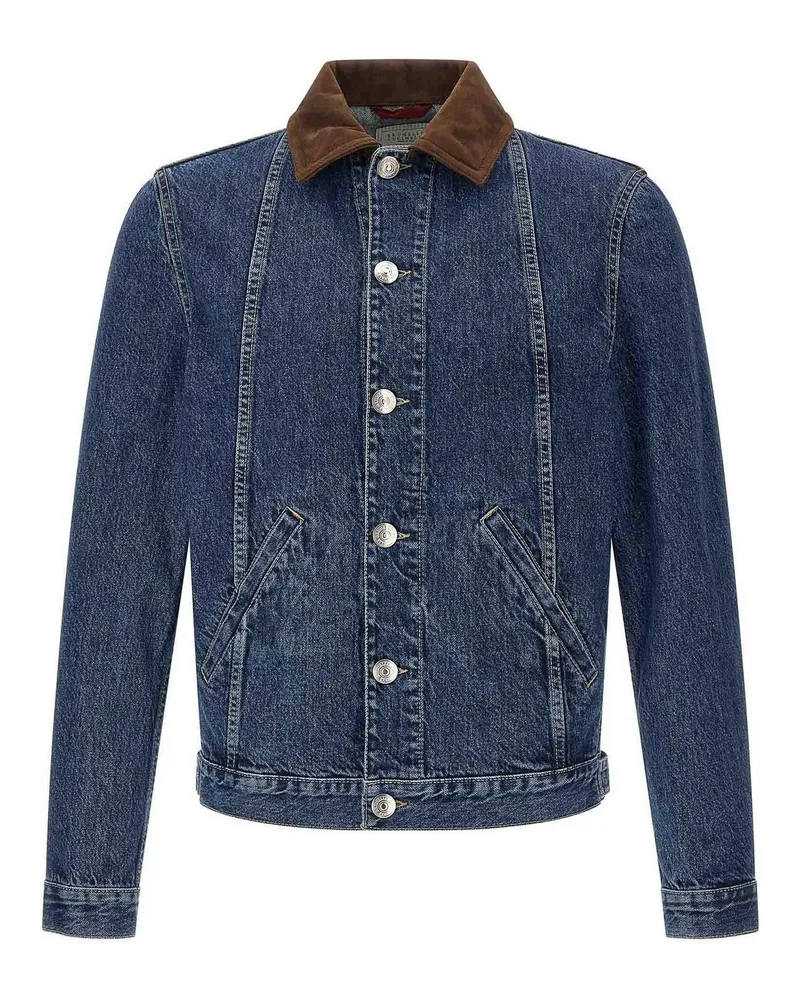 Brunello Cucinelli Lederjacke - Blau Blau