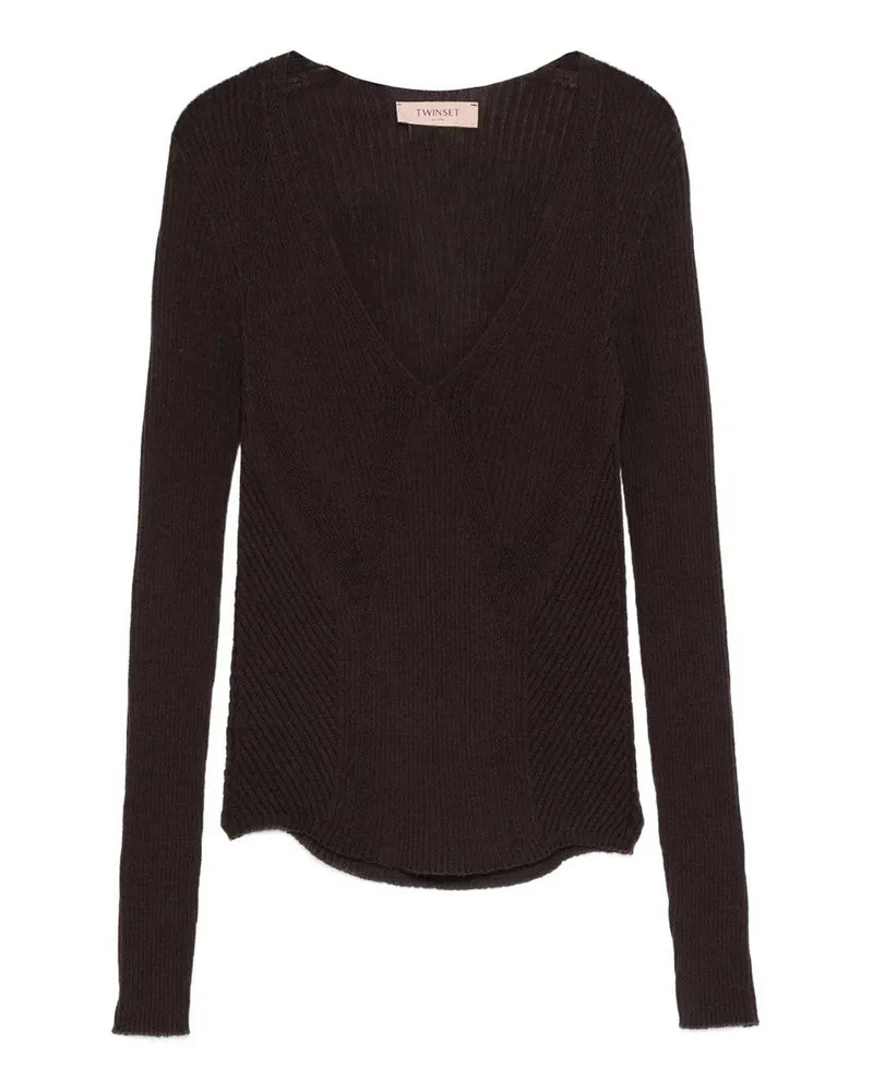 Twin-Set V-Pullover - Braun Braun