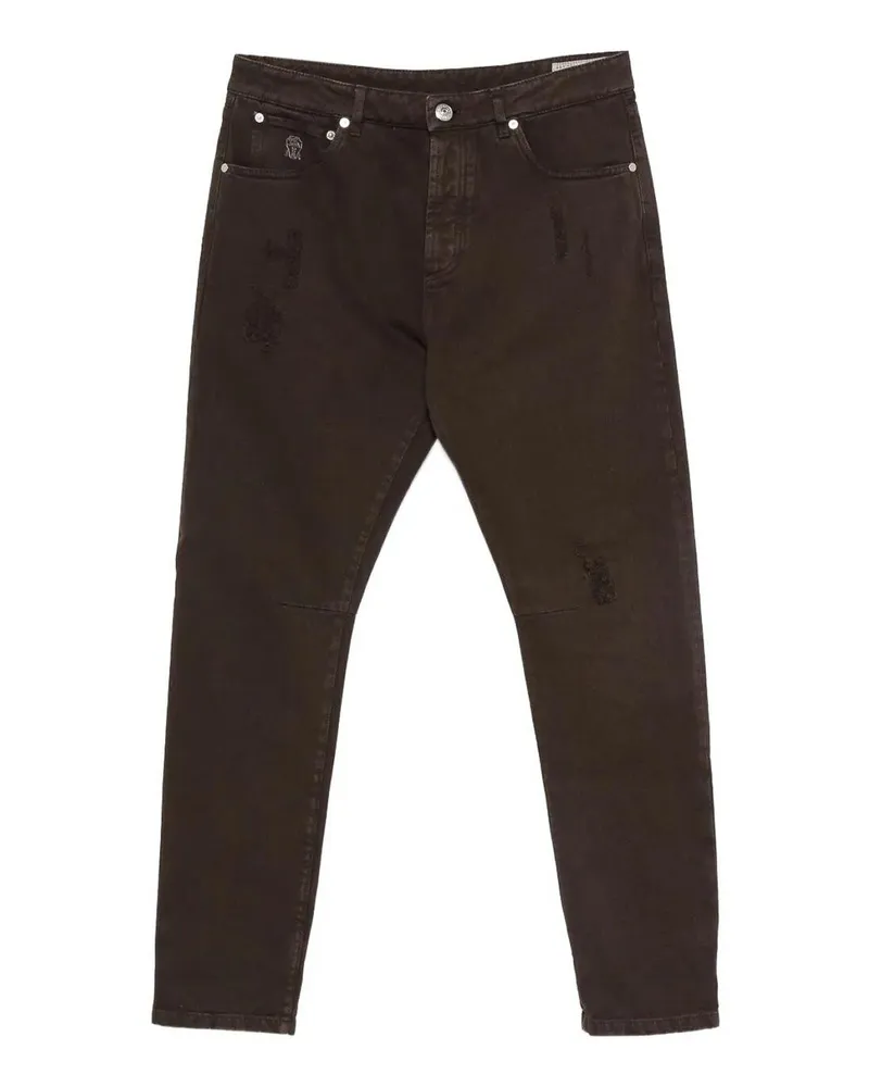 Brunello Cucinelli Straight Leg Jeans - Dunkelbraun Dunkelbraun
