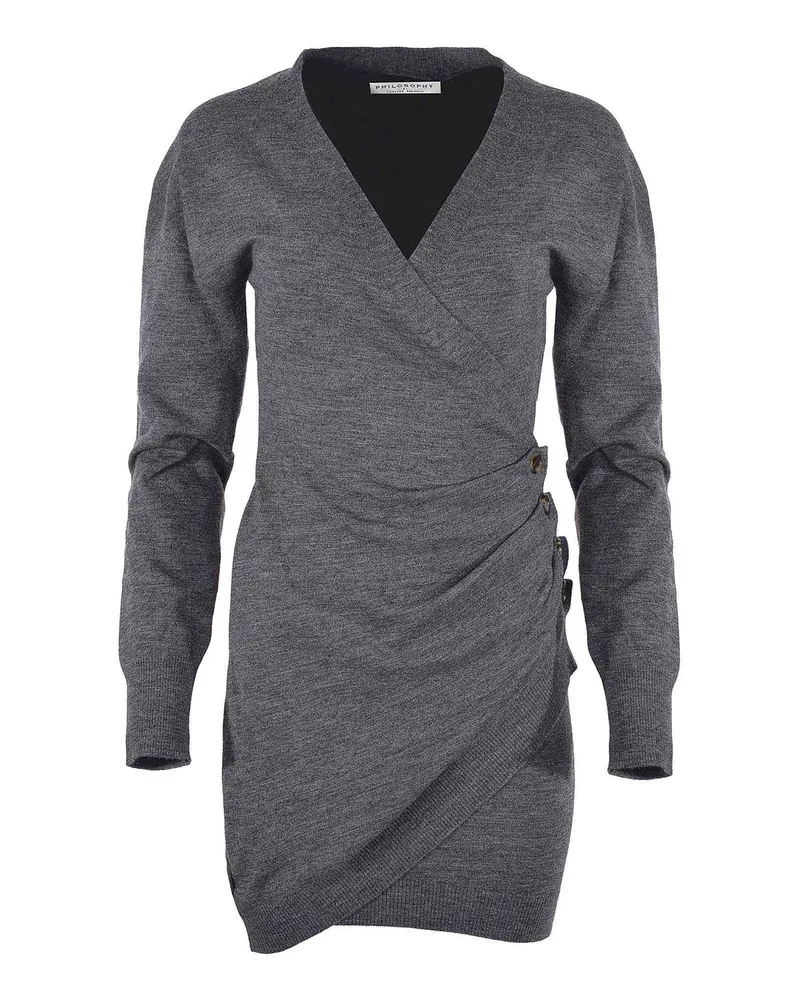 Philosophy Di Lorenzo Serafini Knielanges Kleid - Grau Grau