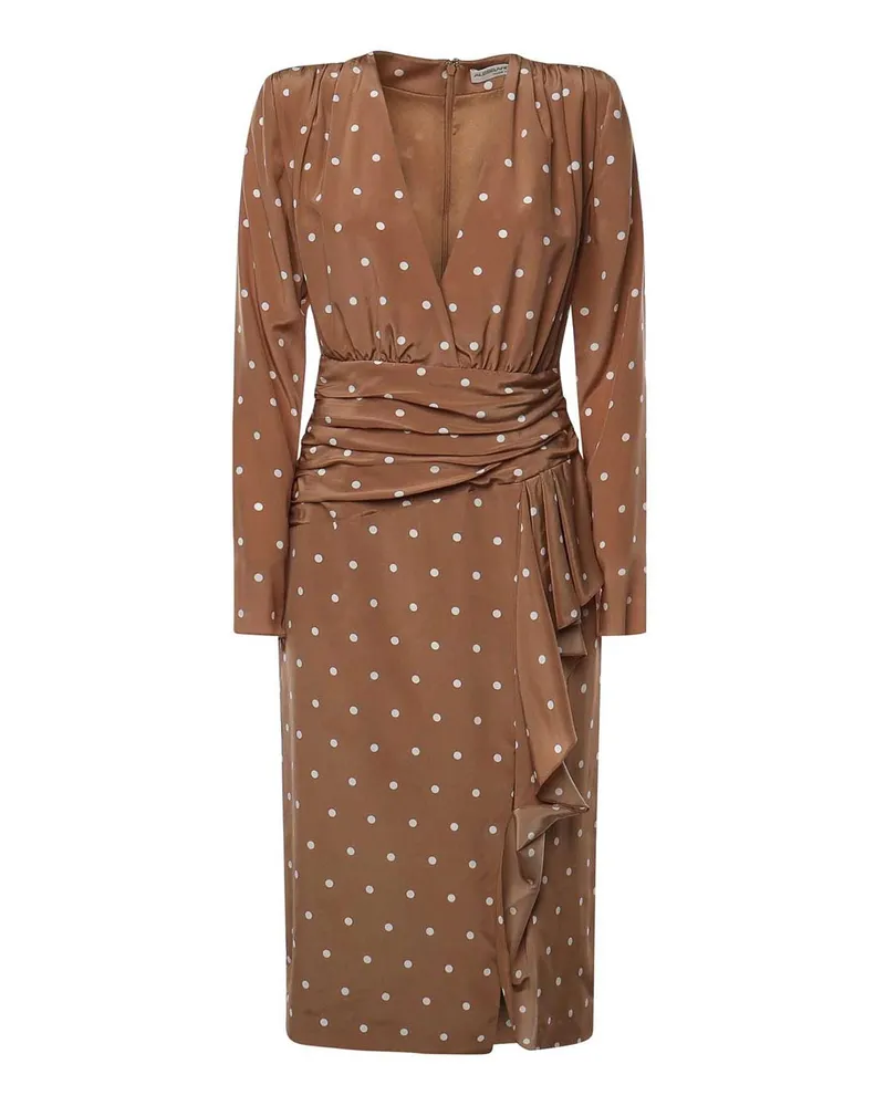 Alessandra Rich Knielanges Kleid - Weiß Braun