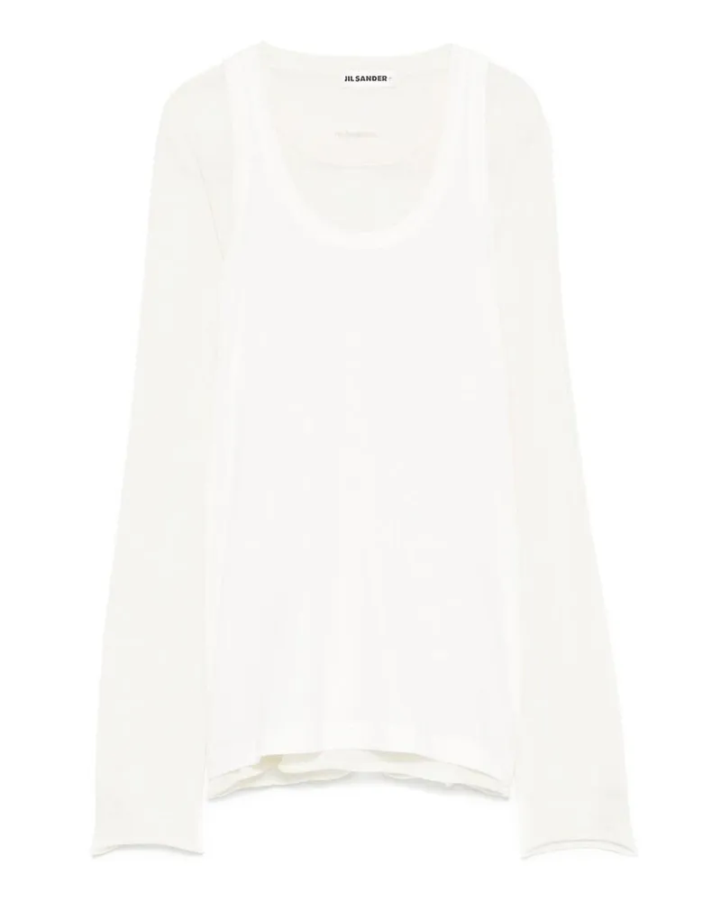 Jil Sander Rundhalspullover - Weiß Weiß