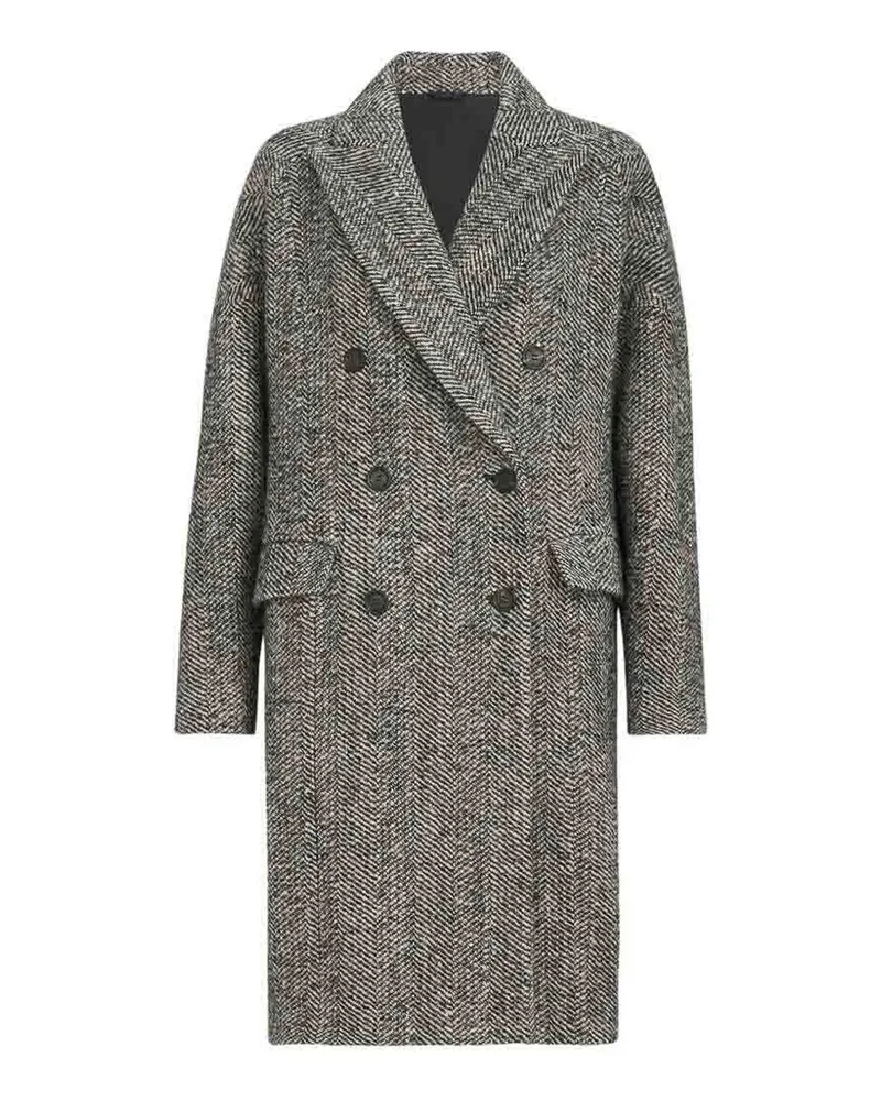 Brunello Cucinelli Knielanger Mantel - Schwarz Schwarz
