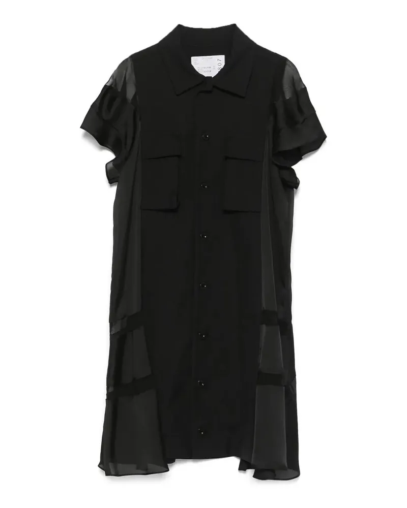 Sacai Knielanges Kleid - Schwarz Schwarz