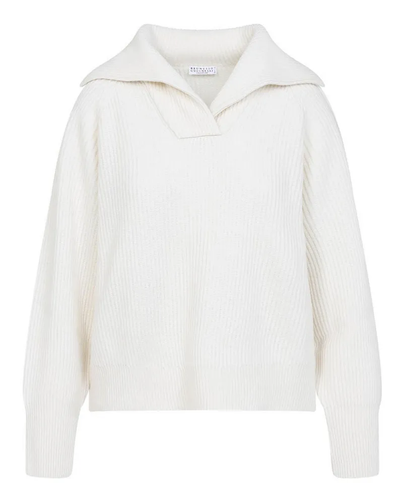 Brunello Cucinelli Rundhalspullover - Weiß Weiß