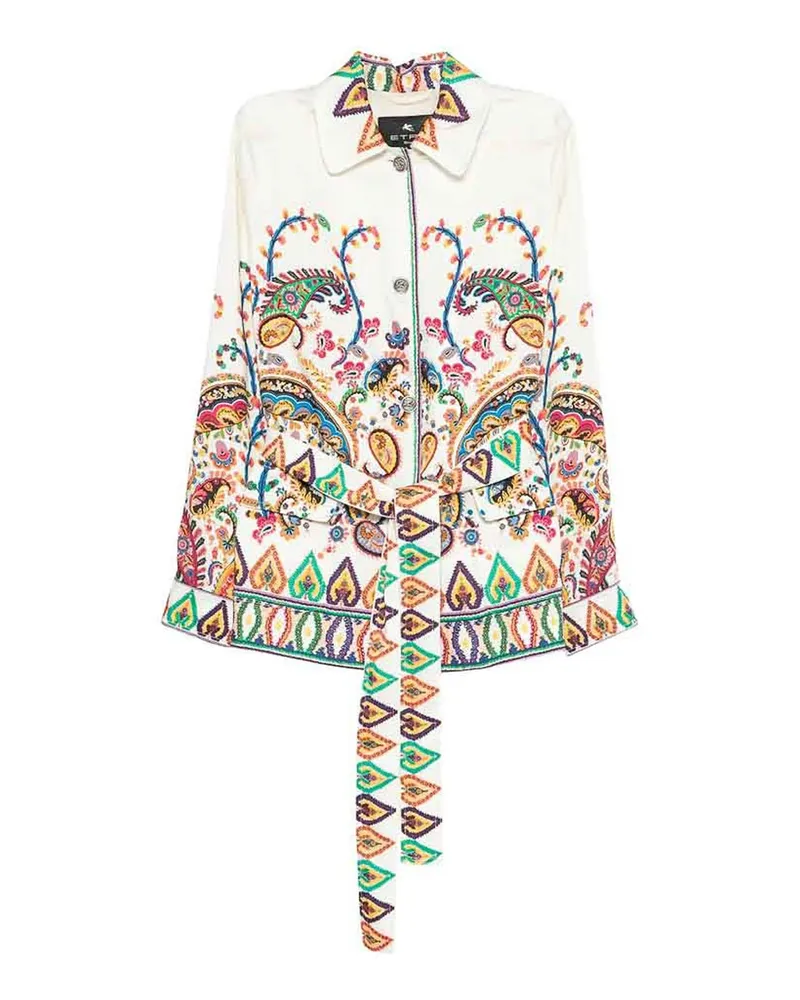 Etro Kurzer Mantel - Weiß Weiß