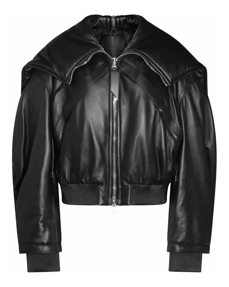 ATTICO Lederjacke - Schwarz Schwarz