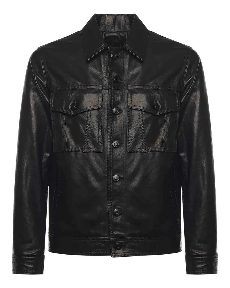 Giuliano Galiano Lederjacke - Schwarz Schwarz