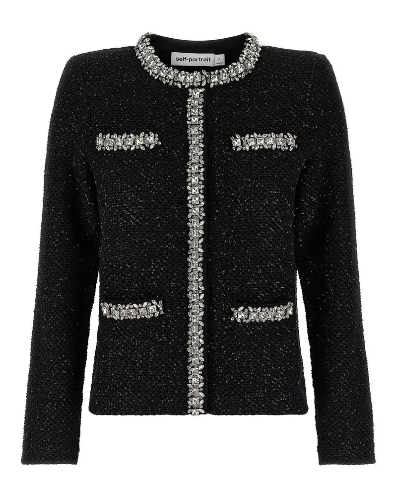 Self-Portrait Cardigan - Schwarz Schwarz