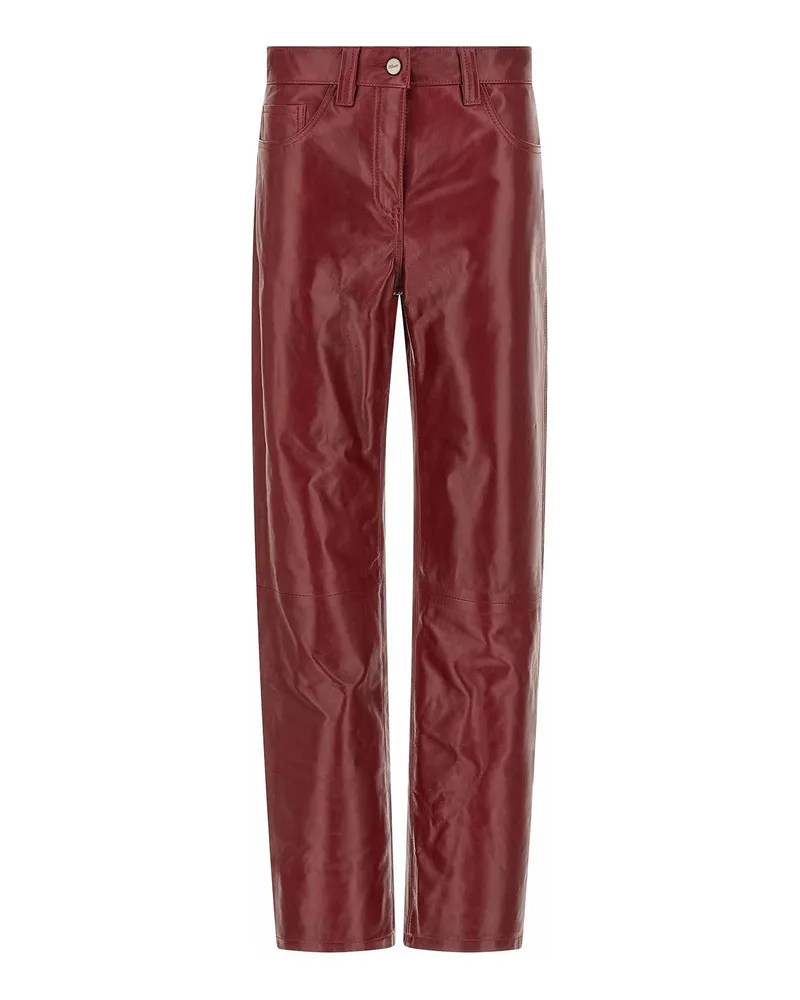 KHAITE Lederhose - Dunkelrot Dunkelrot