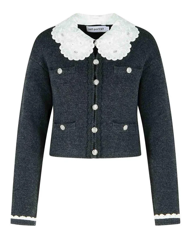 Self-Portrait Cardigan - Grau Grau