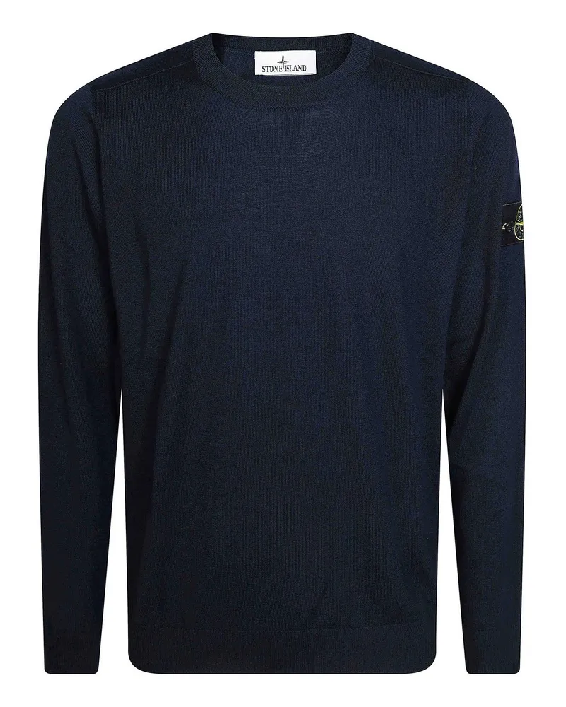 Stone Island Rundhalspullover - Blau Blau