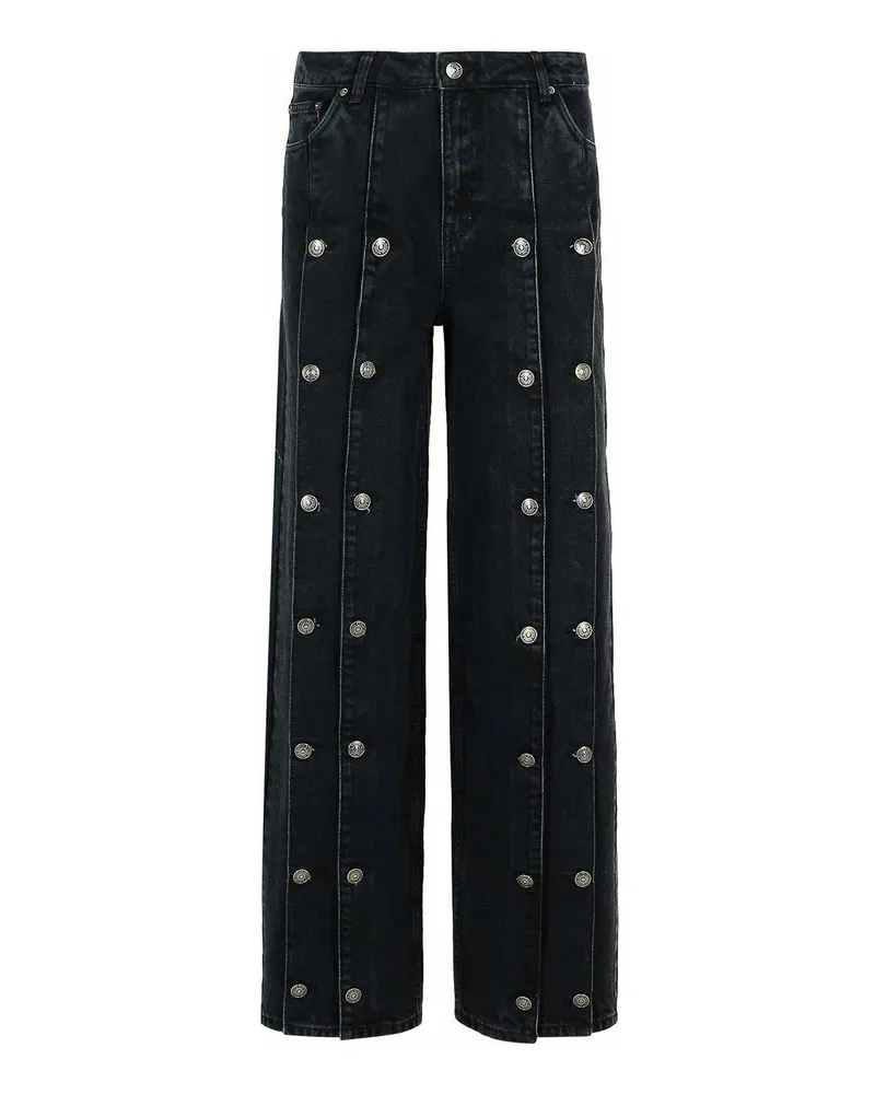 ROTATE Birger Christensen Straight Leg Jeans - Schwarz Schwarz