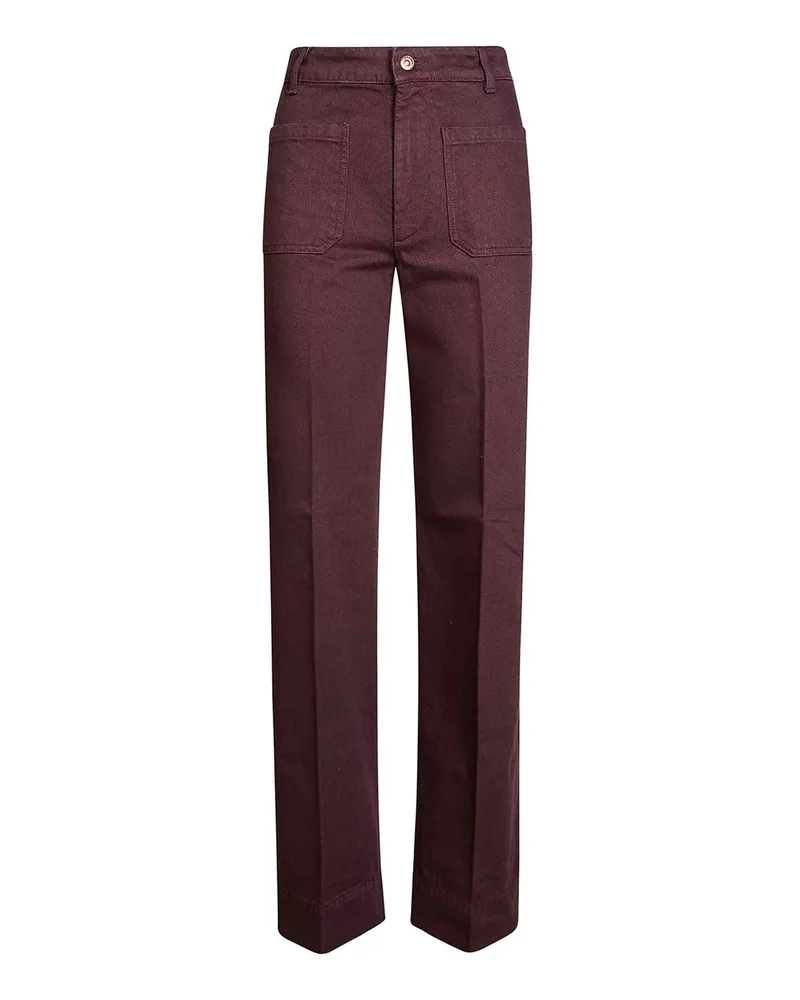Victoria Beckham Straight Leg Jeans - Dunkelrot Dunkelrot