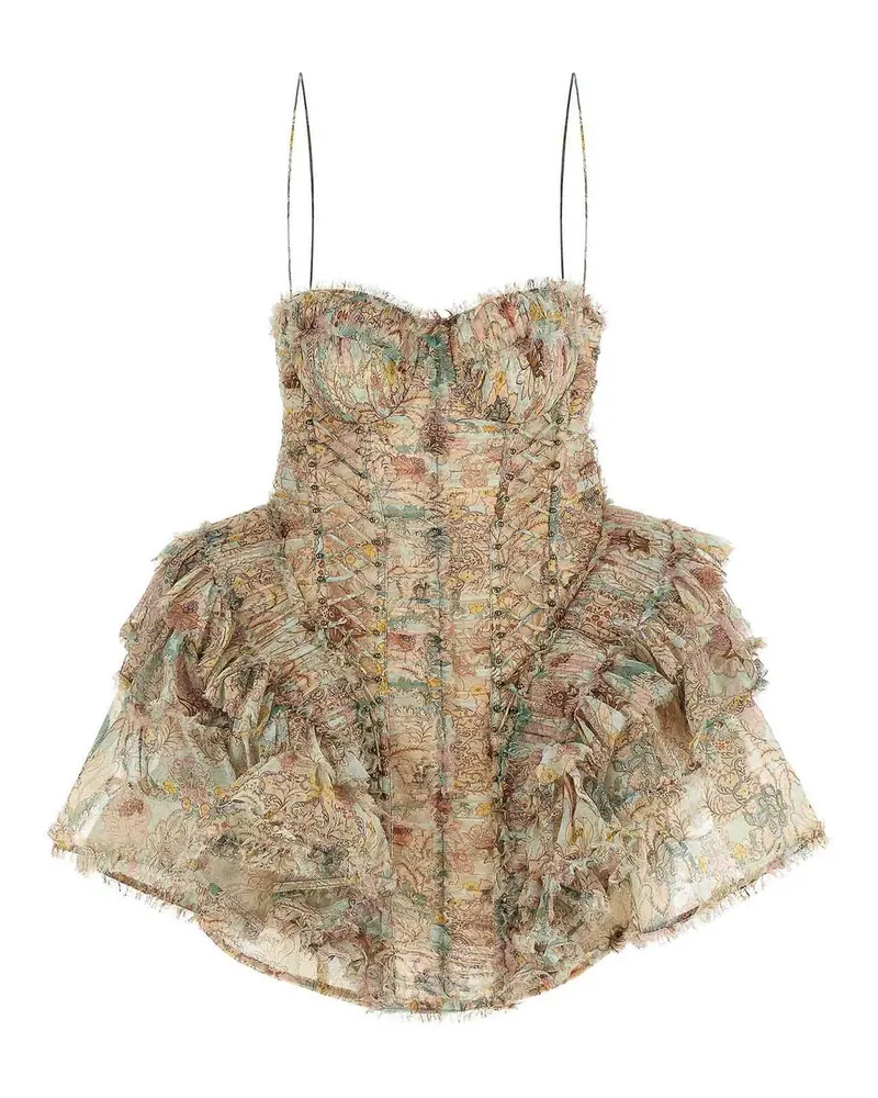 Zimmermann Knielanges Kleid - Bunt Bunt