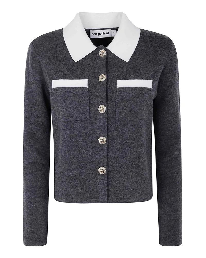 Self-Portrait Cardigan - Grau Grau