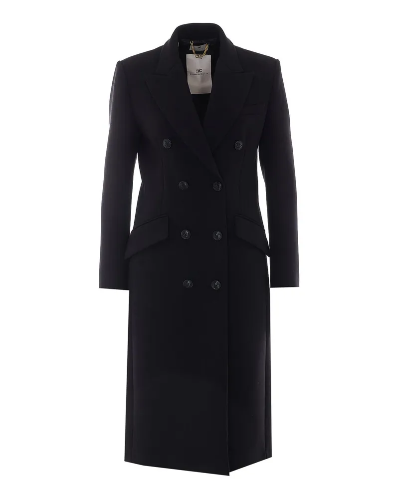 Elisabetta Franchi Knielanger Mantel - Schwarz Schwarz