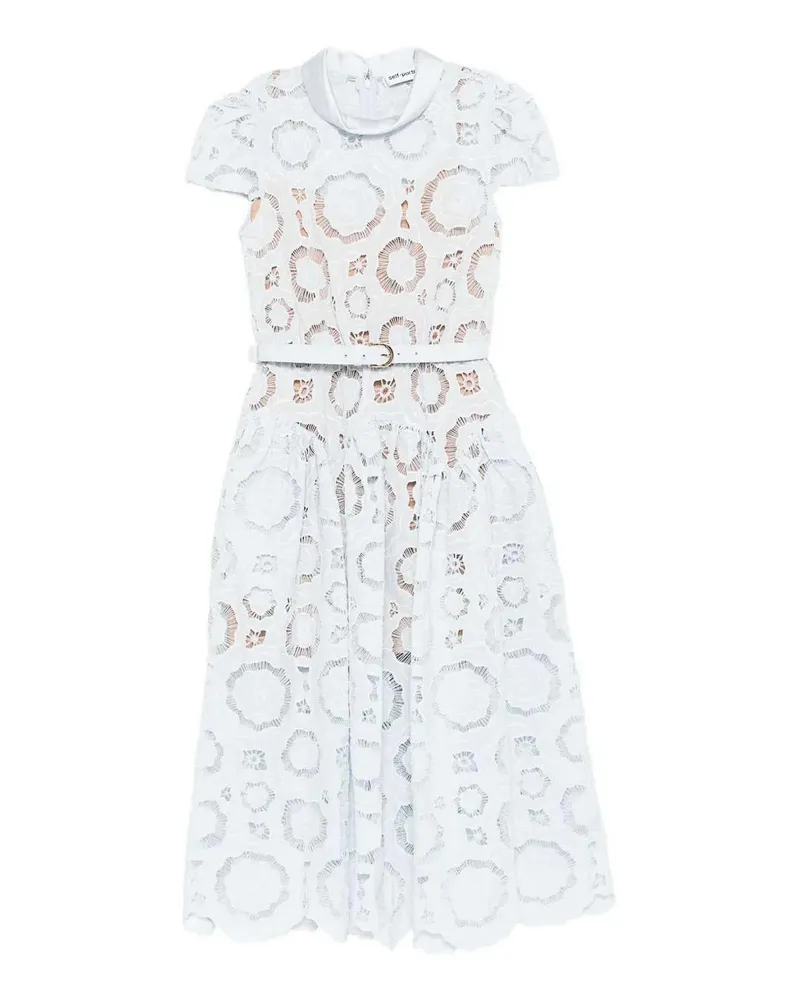 Self-Portrait Knielanges Kleid - Blau Blau