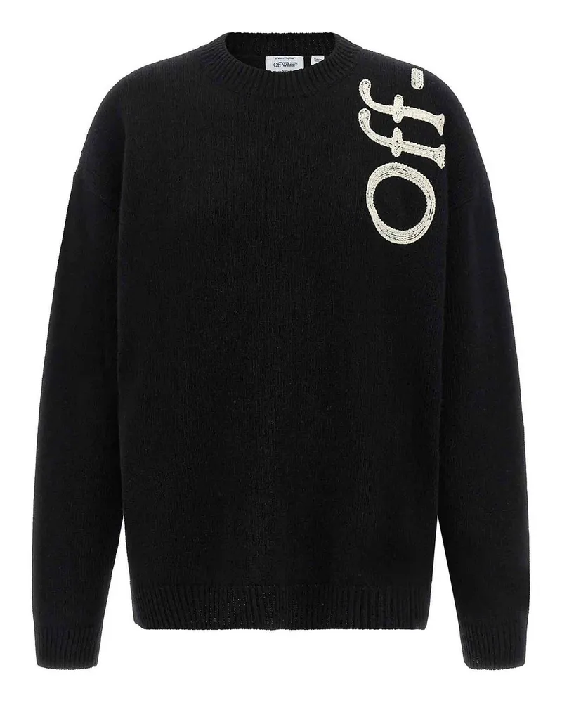 OFF-WHITE Rundhalspullover - Weiß Schwarz