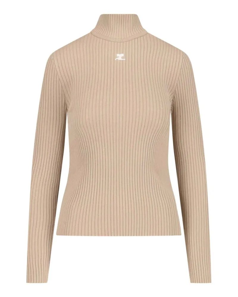 Courrèges Rollkragenpullover - Beige Beige