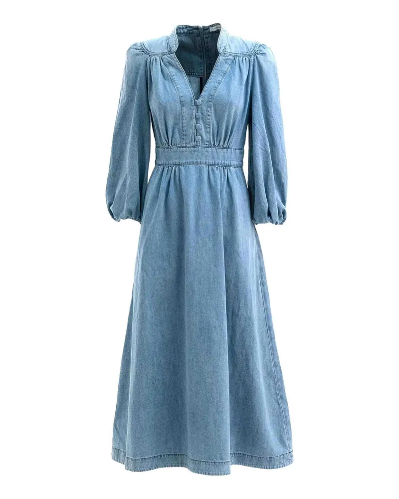 Zimmermann Knielanges Kleid - Jeansblau Jeansblau