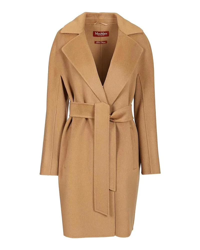 Max Mara Knielanger Mantel - Beige Beige