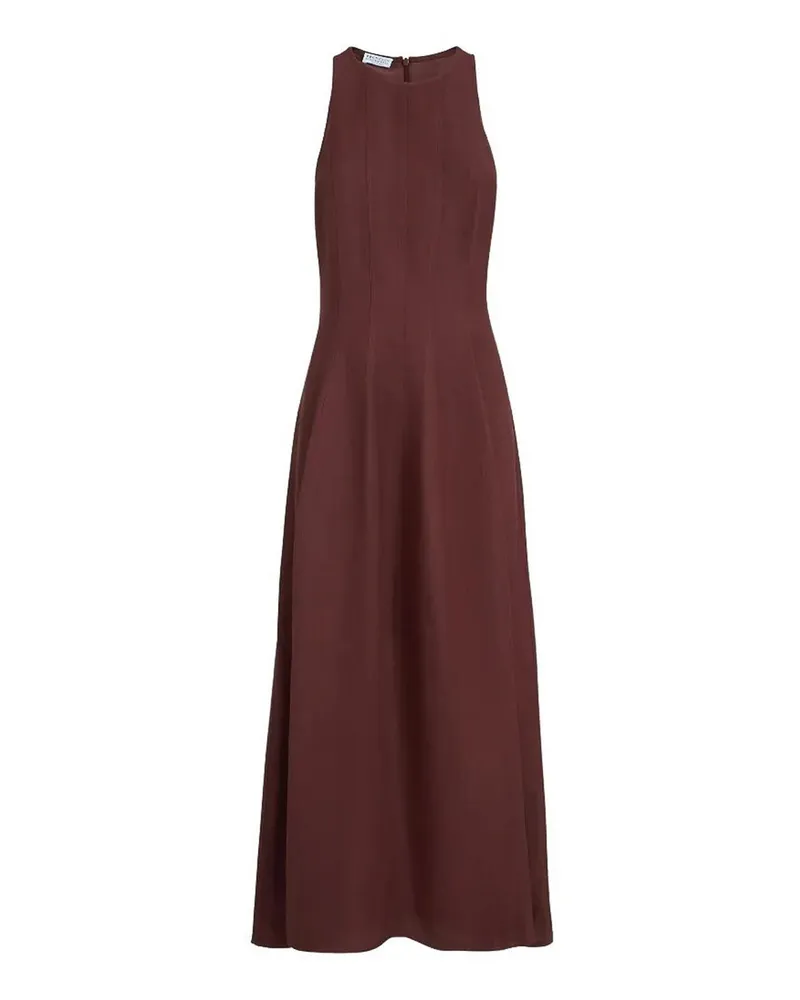 Brunello Cucinelli Knielanges Kleid - Dunkelrot Dunkelrot