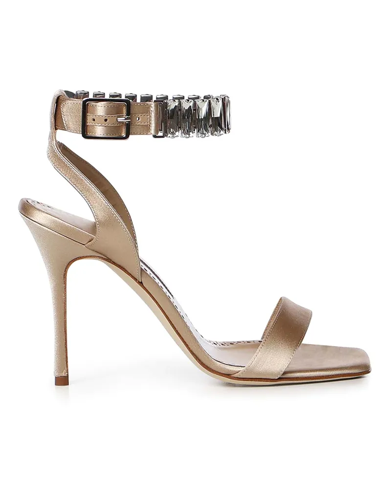 Manolo Blahnik Sandalen - Satin Silber