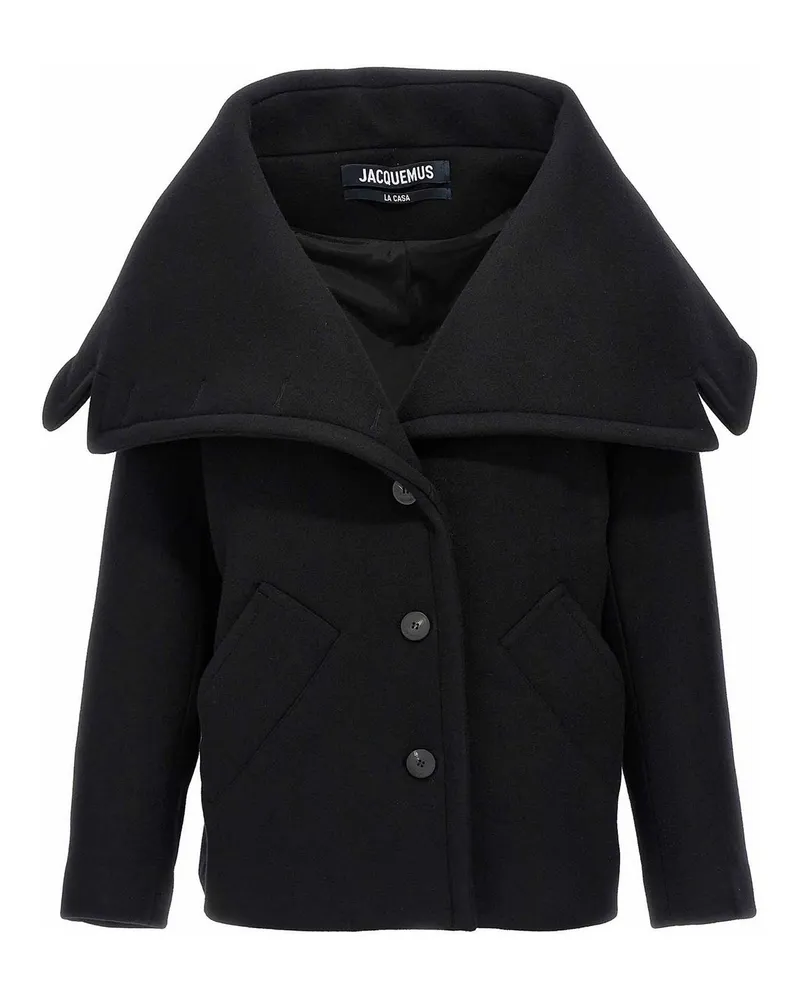 Jacquemus Kurzer Mantel - Schwarz Schwarz