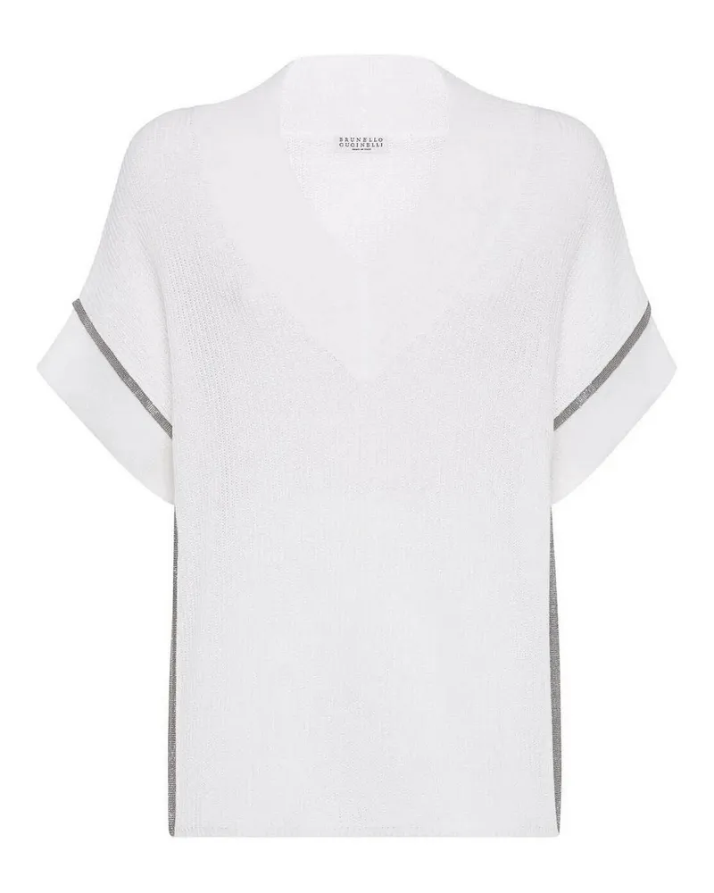 Brunello Cucinelli V-Pullover - Weiß Weiß