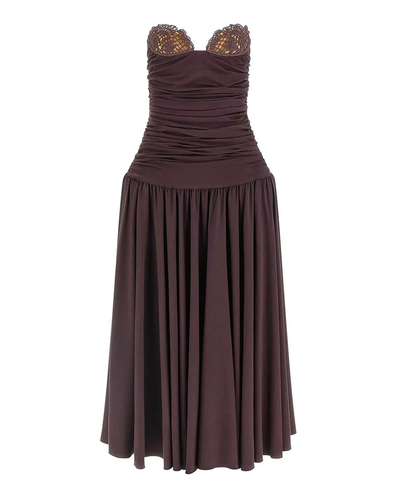 Magda Butrym Knielanges Kleid - Dunkelrot Dunkelrot
