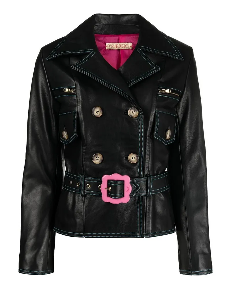 CORMIO Lederjacke - Schwarz Schwarz