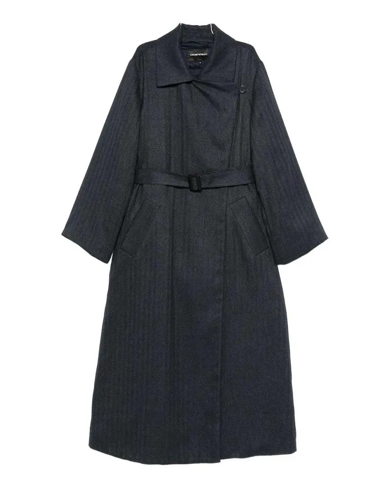 Emporio Armani Knielanger Mantel - Blau Blau