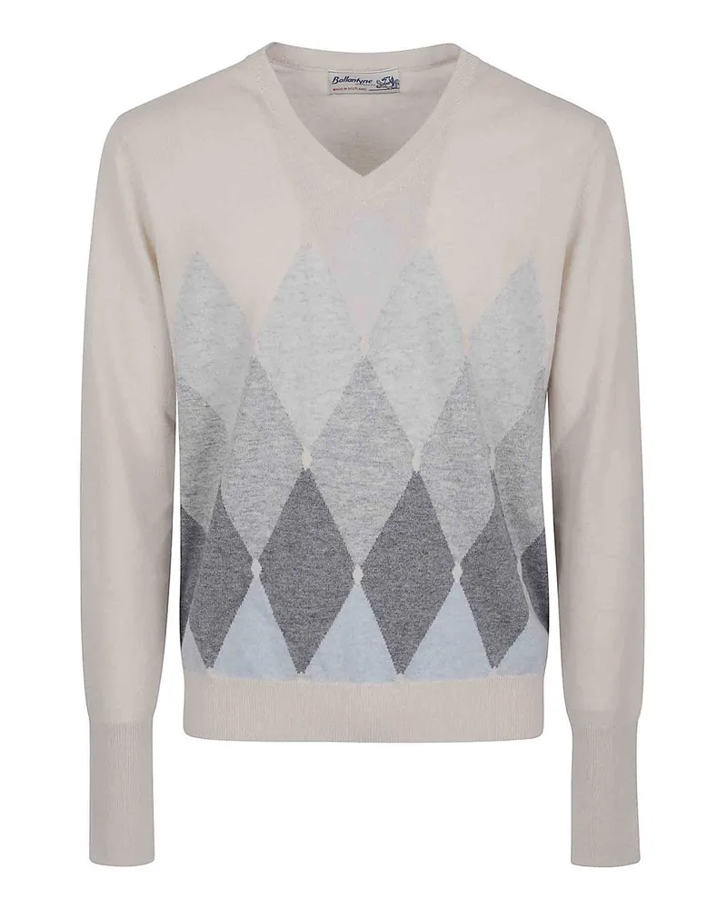 Ballantyne V-Pullover - Weiß Weiß