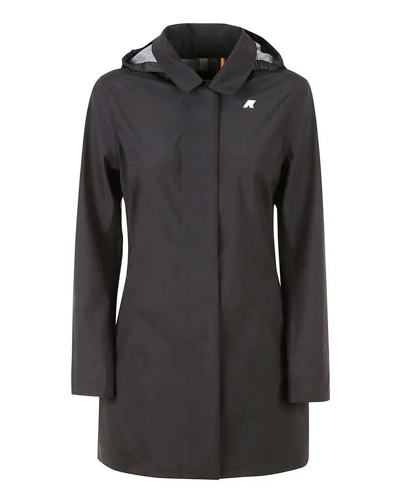 K-Way Knielanger Mantel - Schwarz Schwarz
