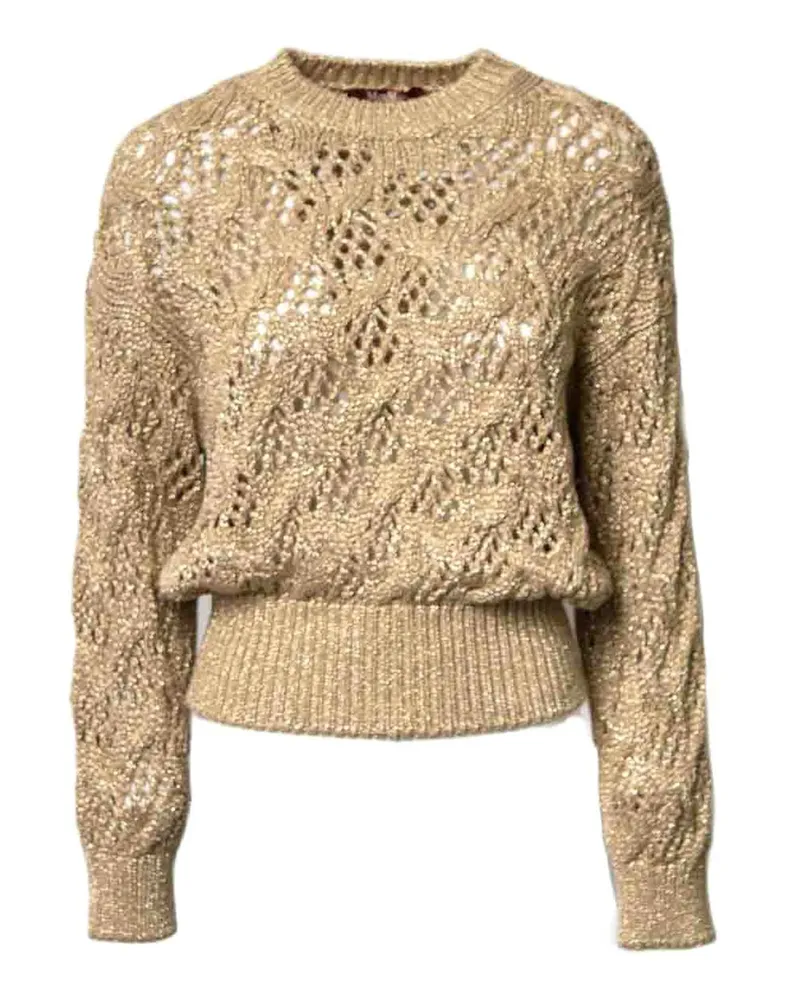 Max Mara Rundhalspullover - Gold Gold
