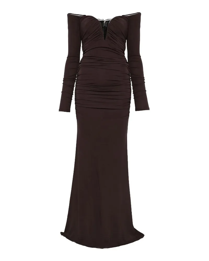 Elisabetta Franchi Knielanges Kleid - Braun Braun