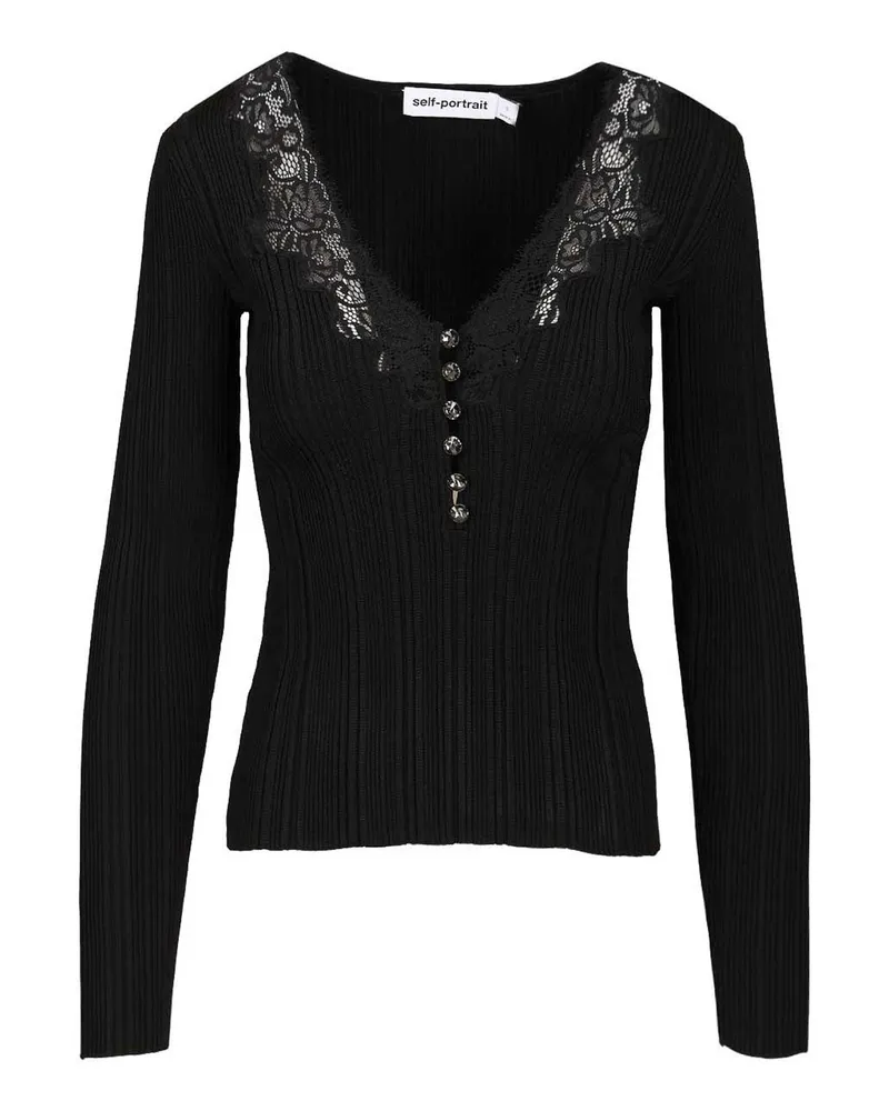 Self-Portrait Top - Schwarz Schwarz