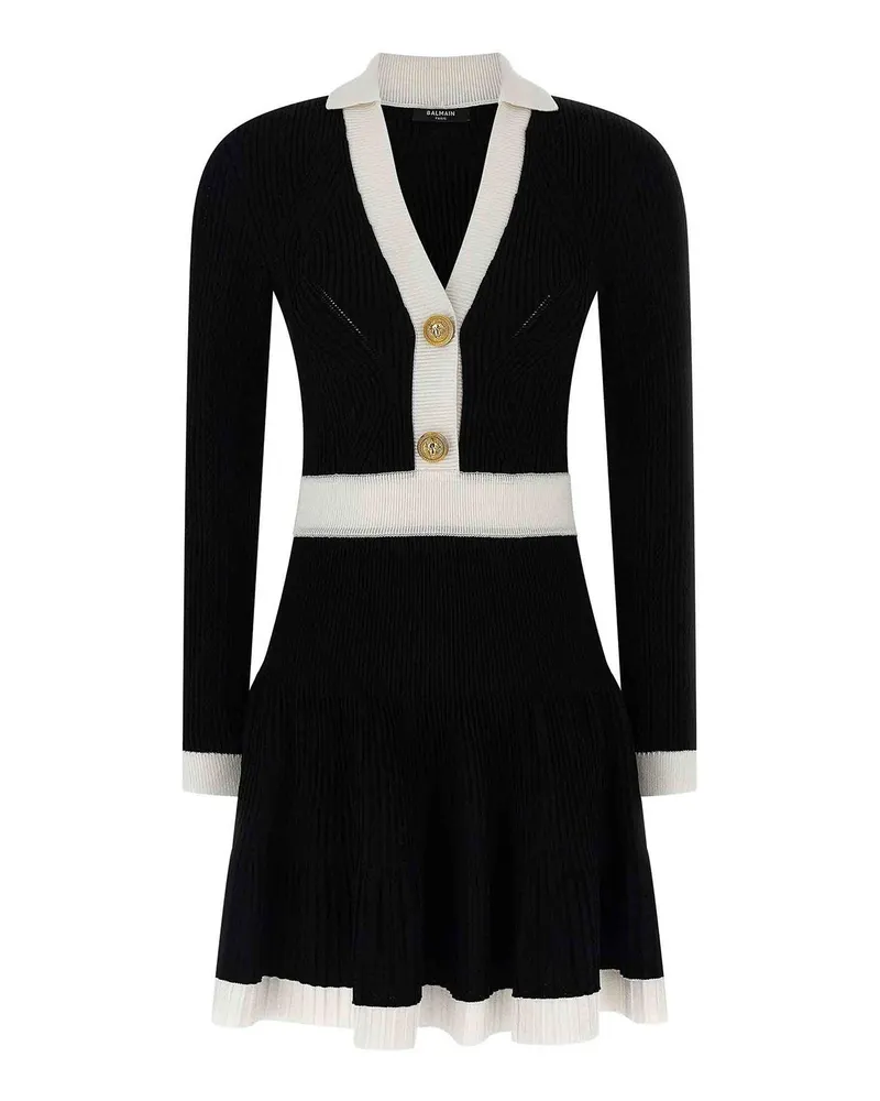 Balmain Knielanges Kleid - Weiß Weiß