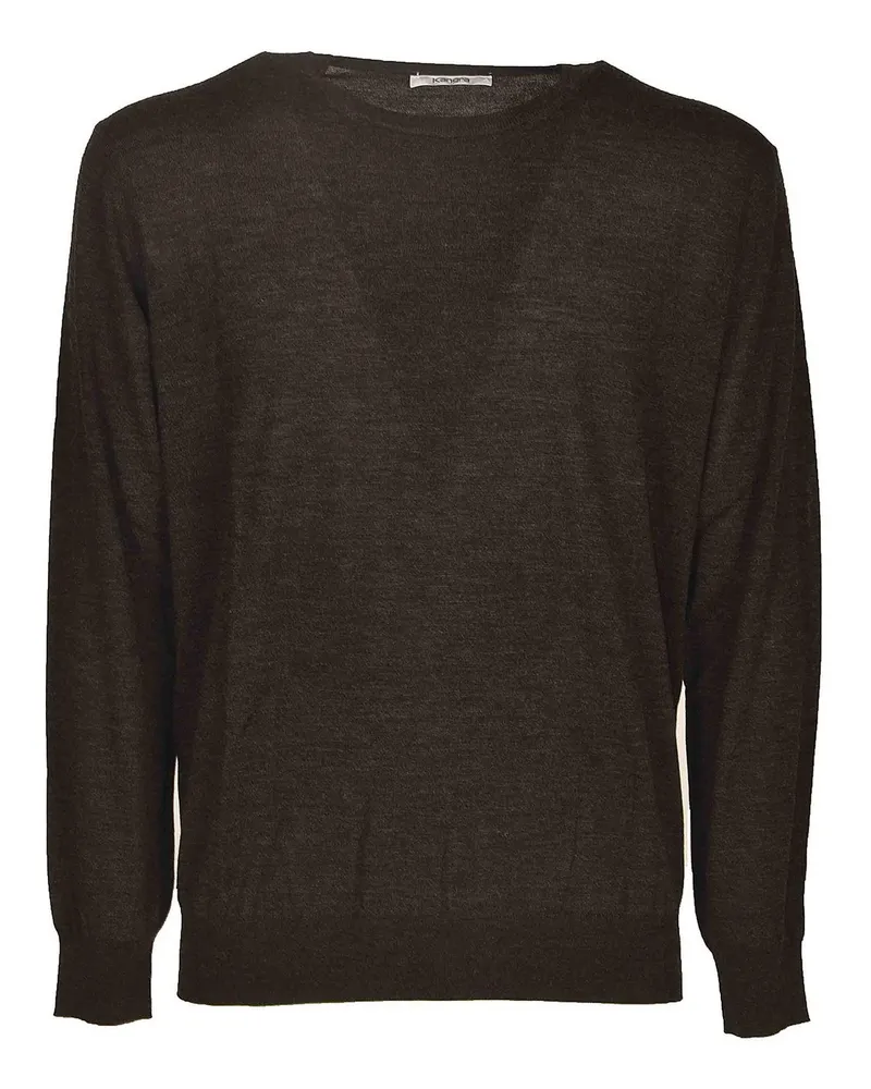 Kangra Cashmere Rundhalspullover - Dunkelbraun Dunkelbraun