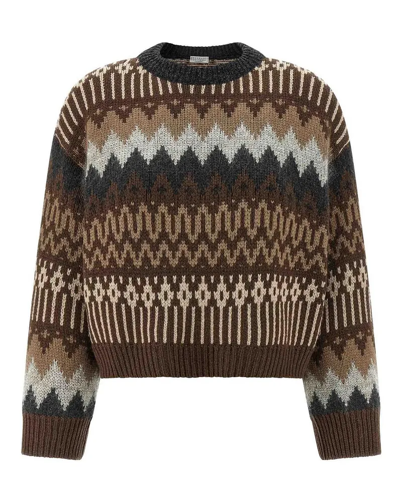 Brunello Cucinelli Rundhalspullover - Braun Braun