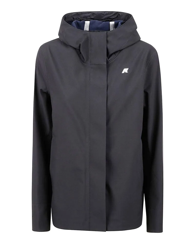 K-Way Knielanger Mantel - Schwarz Schwarz