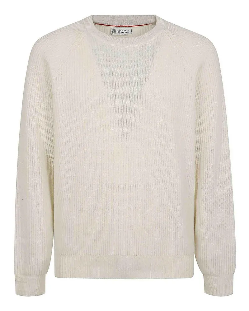 Brunello Cucinelli Rundhalspullover - Weiß Weiß