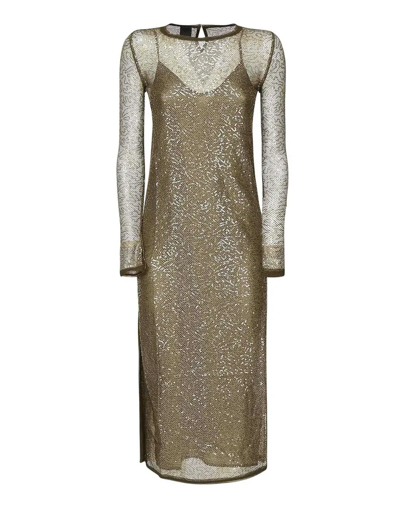 Pinko Knielanges Kleid - Dunkelgrün Dunkelgrün