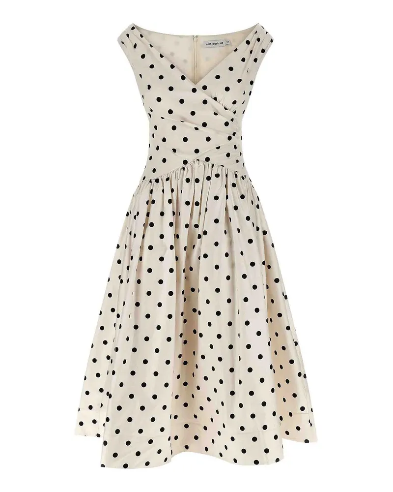 Self-Portrait Knielanges Kleid - Weiß Weiß